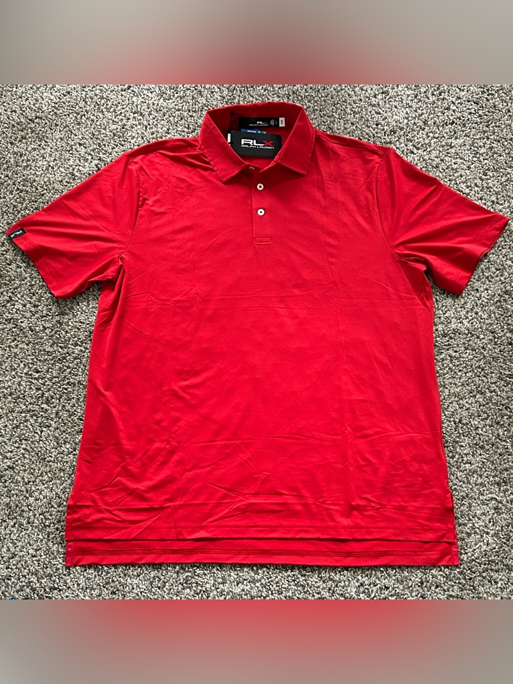 RLX Ralph Lauren Performance Wicking Mens Golf Polo Shirt Red Size Large